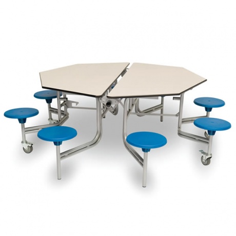 8 Seat Octagonal Mobile Folding School Dining Furniture